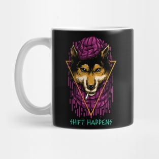 Shift Happens Smoking Wolf Design Mug